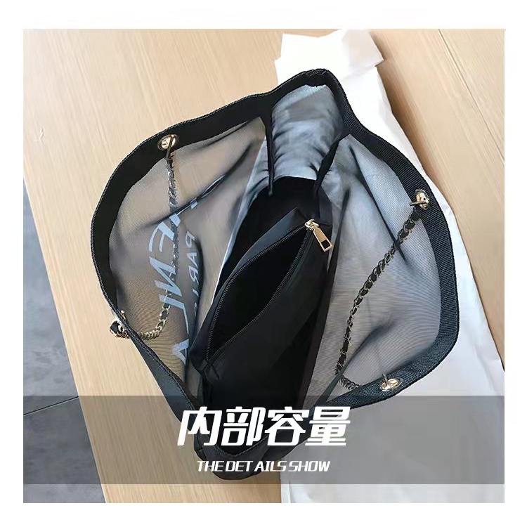 BJ64522 (2IN1) - BLACK - TAS TOTE SHOULDERBAG BAHU TRANSPARAN WANITA FASHION IMPORT MODIS ELEGAN TERMURAH TERLARIS TERBARU BAGSTORE JAKARTA TAS BATAM ZC4522