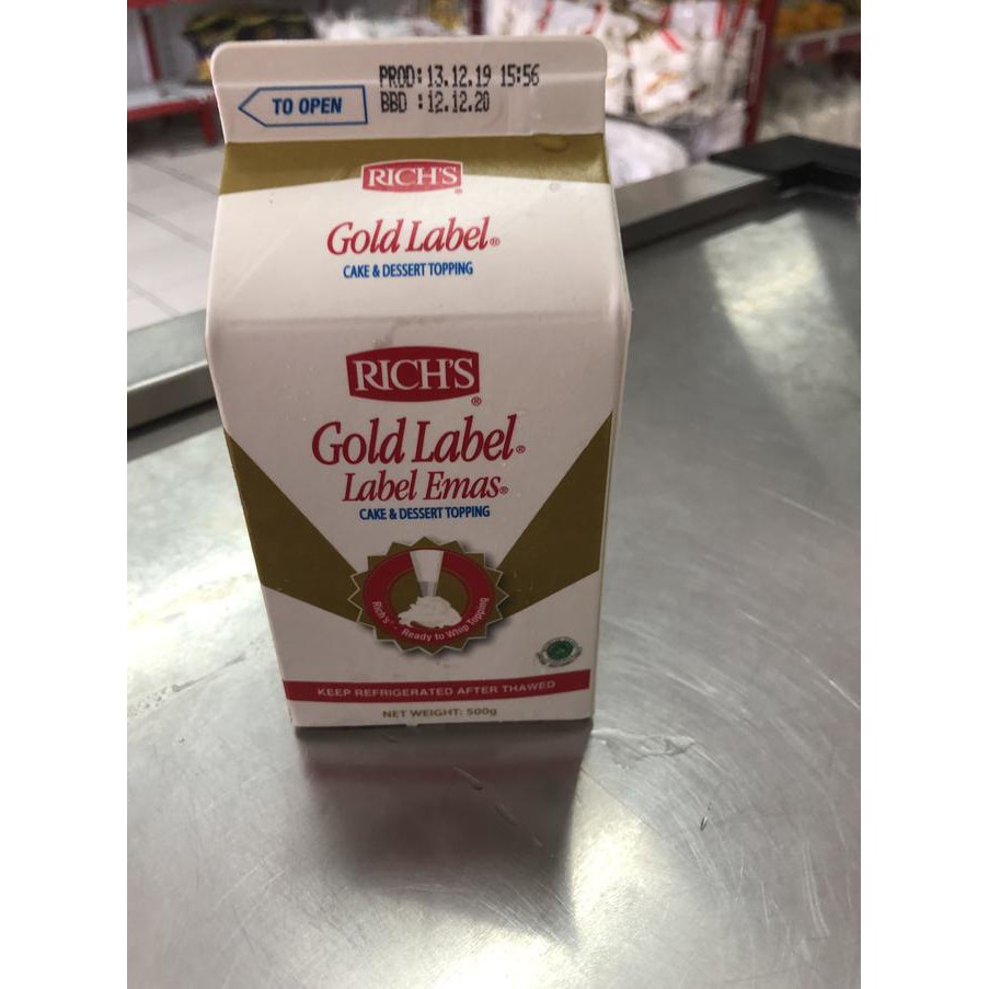 

Rich whipping cream 500 gr gold label richs richz rich’s emas CUCI GUDANG 302