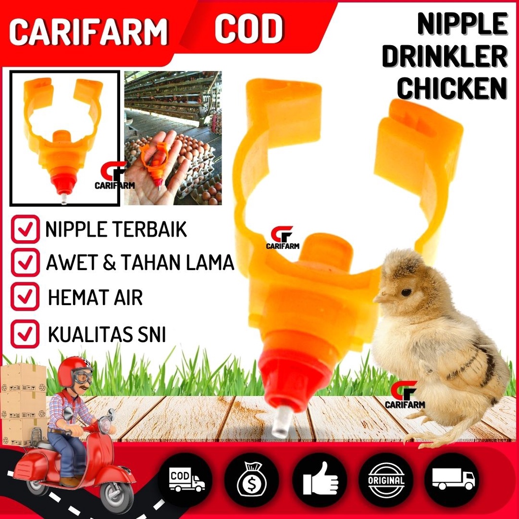 Alat Tempat Minum Ayam Puyuh Ternak Nipple Drinker Nipel Neppel Jepit Paralon Termurah Berkualitas C