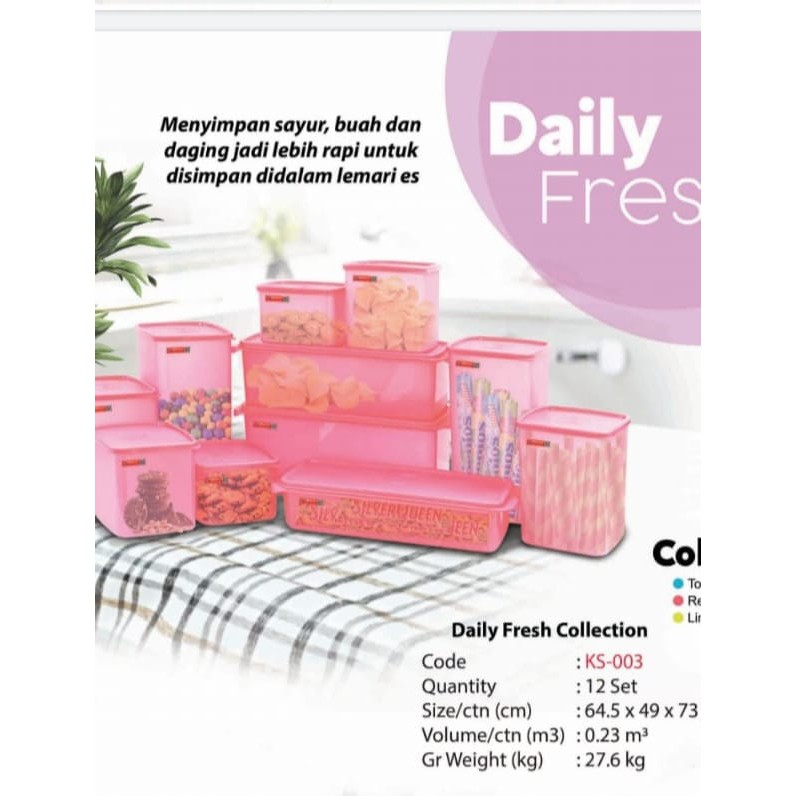 Toples Set Tempat Kue dan Makanan Daily Fresh Sealware 11pcs Plastik GBU