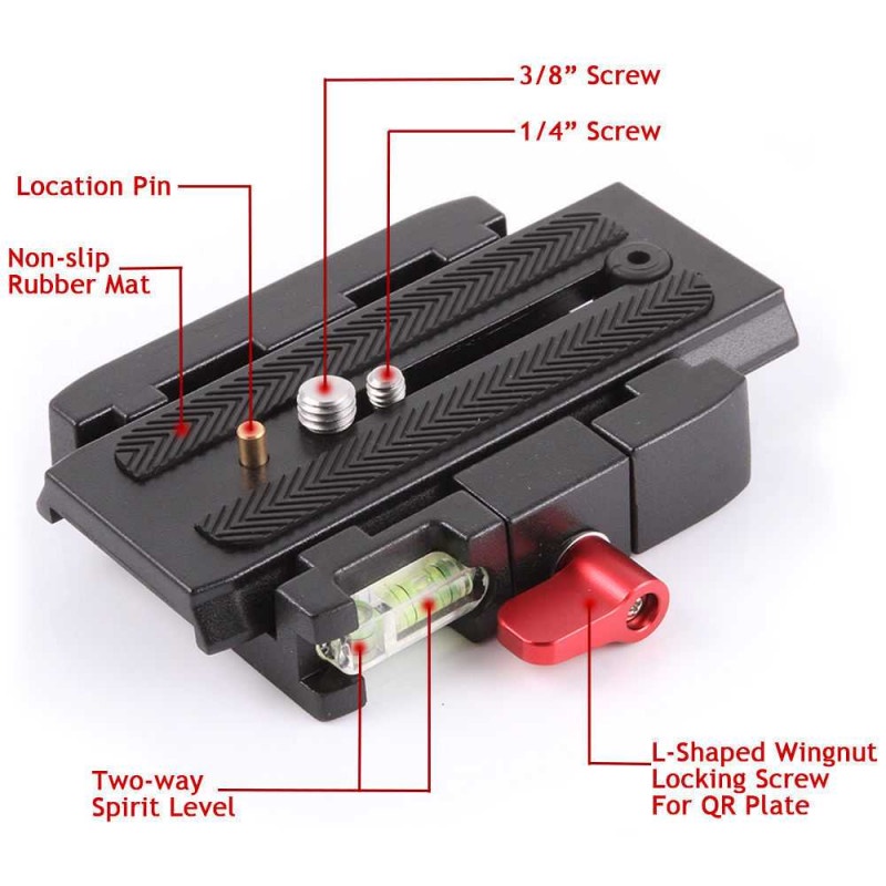 Tripod Adapter Kamera DSLR Quick Release Plate Dual Socket 1/4 3/8 Inc