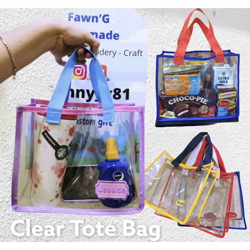 Fawn’G Handmade - Clear Tote bag / PVC Tote Bag / Tas Mika serbaguna