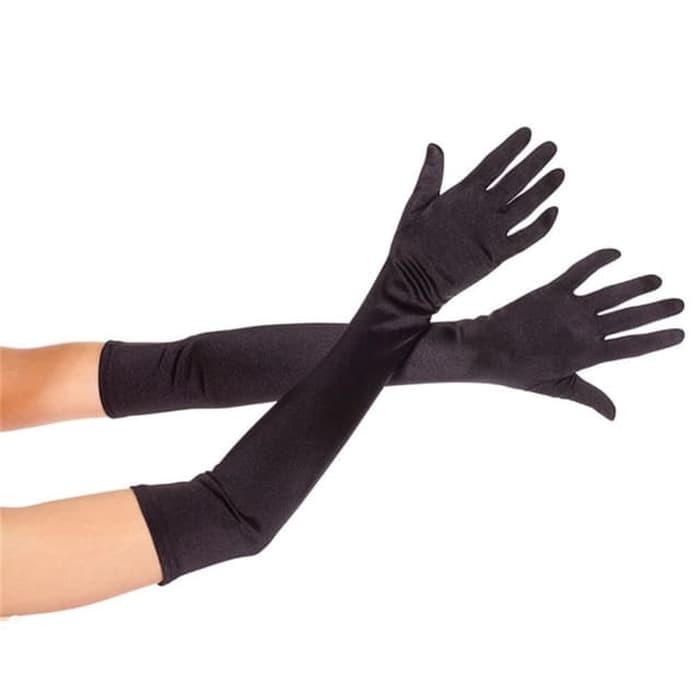 LG sarung tangan 55 cm panjang pengantin putih hitam long gloves spandex