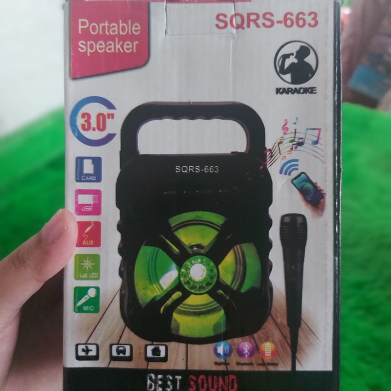 COD (270GR) SPEAKER BLUETOOTH SQRS-663 FREE MIC MICHROPHONE MICROPON MIKROPON BLUETUT SQRS663  SQRS 