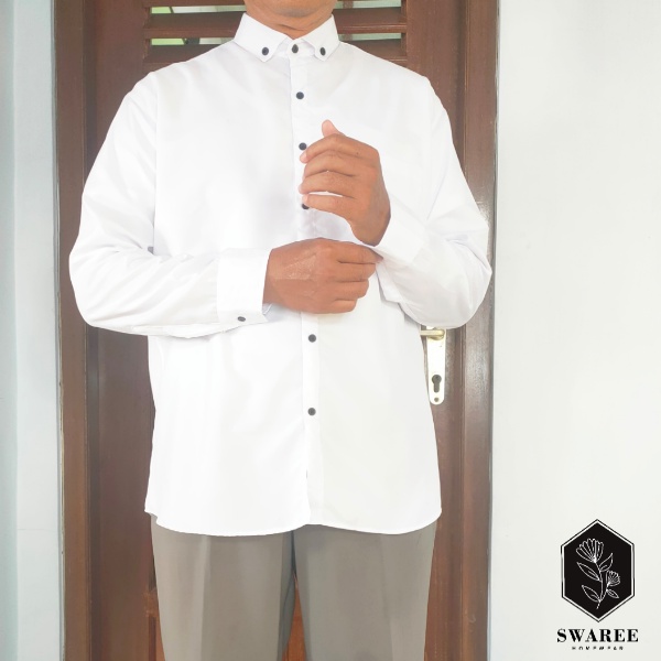 Kemeja Cowok Polos Lengan Panjang Slim fit