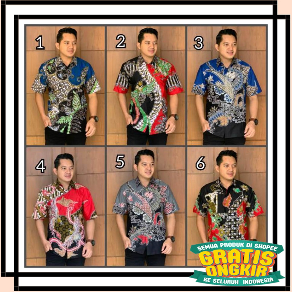 BATIK SEMARANG MURAH - TERBARU TERKINI / Kemeja batik pria motif tulis lengan pendek