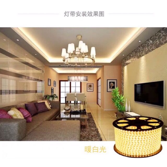 Meteran Lampu  led  strip selang  5050 smd Ac 220v 1 1000m 