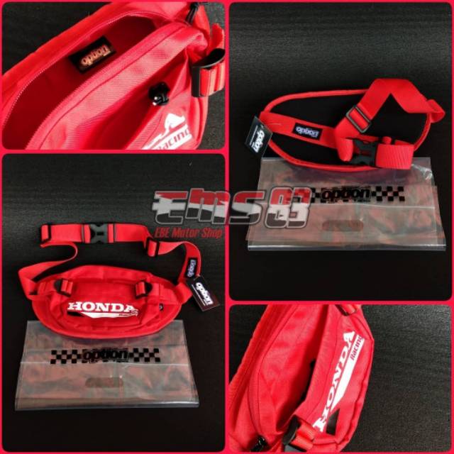 waistbag sling bag tas slempang honda racing red original option merch