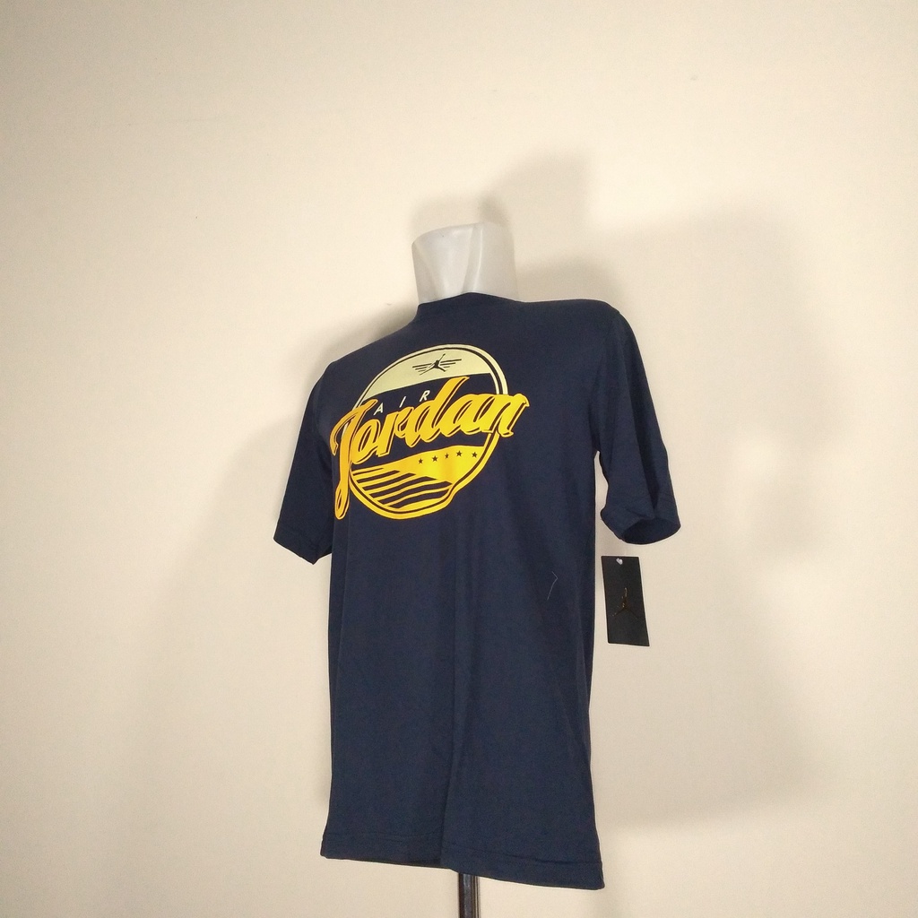 Air Jordan - Navy Men's Casual T-Shirth Original ( Baju/Kaos Pria Lengan Pendek ) Air Jordan