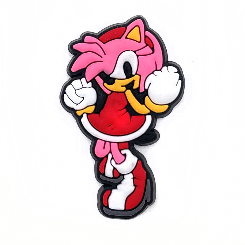 Sonic the Hedgehog Jibbitz Crocs wanita charms sendal PVC pin Aksesoris DIY permainan Bahan Untuk Dekorasi Sepatu Hadiah pria