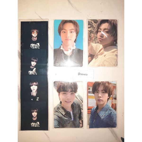 photocard butter / jin cream / suga pob / jin pob / jin photostrip