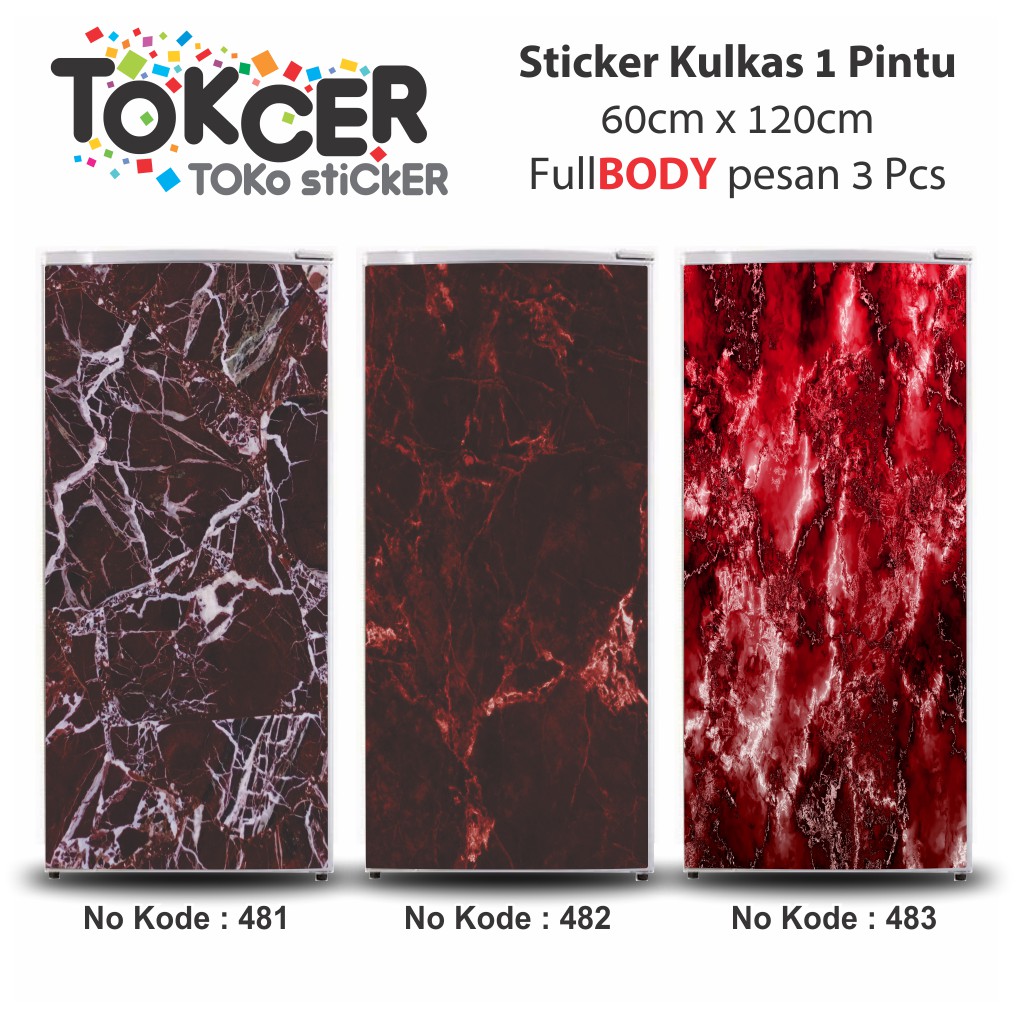 Stiker Kulkas 1 dan 2 Pintu Standar Motif MARMER