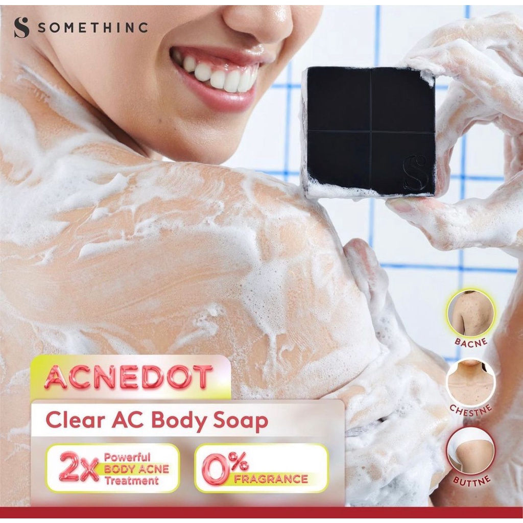 SOMETHINC Acnedot Clear AC Body Soap Punggung Kinclong Kit Sabun Badan Jerawat Biang Keringat