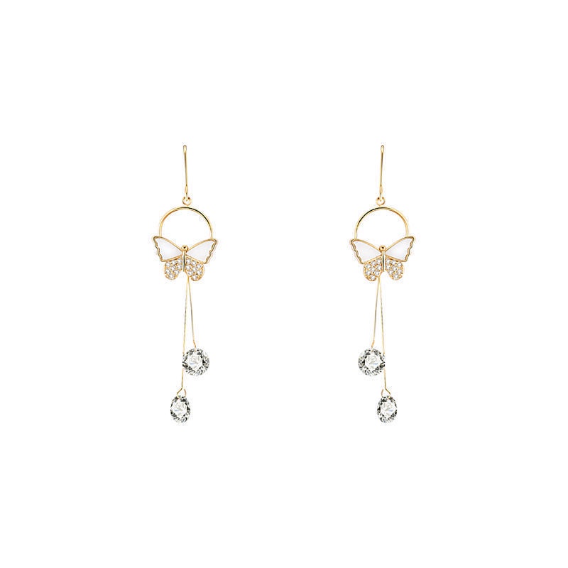 Online red butterfly ear hook Korea anting-anting elegan bermutu tinggi anting-anting 22 baru trendi