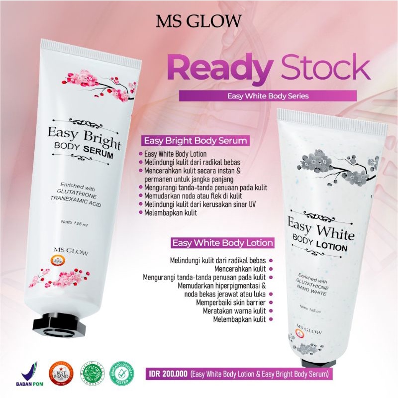 Paket Body MS Glow / Body Lotion+Body Serum MS Glow