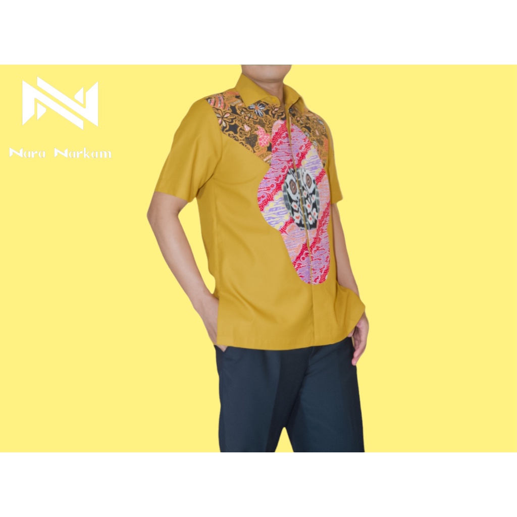 Kemeja Batik Pria Tenun Motif Dark Golden Rod Wonderful NTT