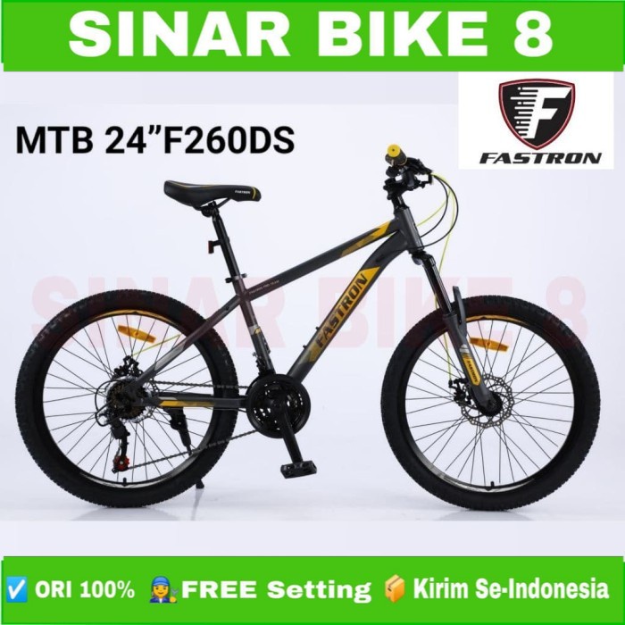 Sepeda Gunung Ukuran 24 Inch MTB FASTRON F-260 DS Rem Cakram Disc Brake 21 Speed