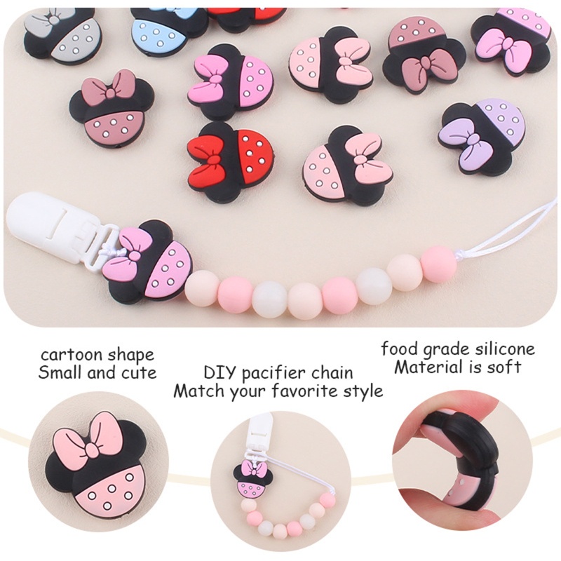 Mary 1pc Mainan Teether Bayi DIY Bentuk Kartun Bahan Silikon Bebas BPA