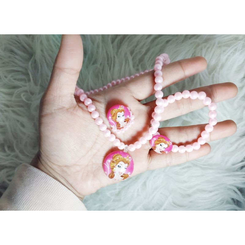 CPM08 Kalung Gelang Cincin Plastik Mix Princess Bulat