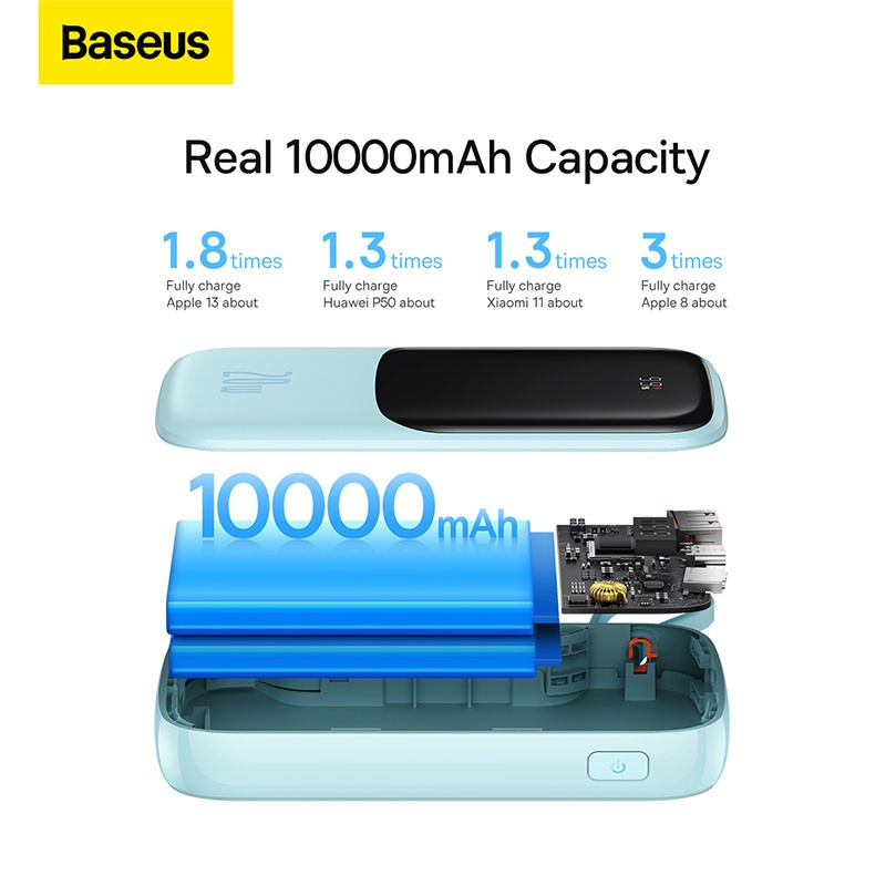 BASEUS POWER BANK 20W DISPLAY FAST CHARGING BUILT IN CABLE IPHONE