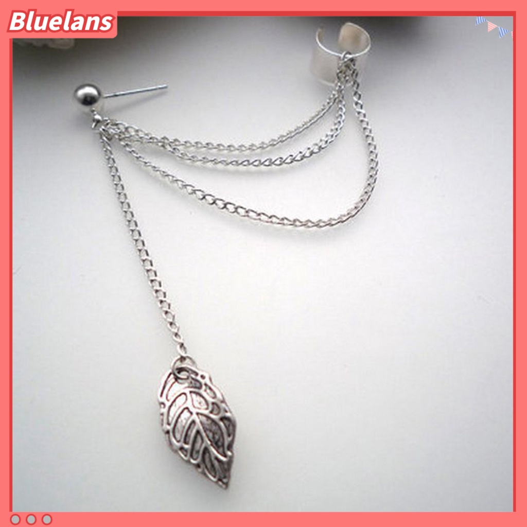 Bluelans Earrings Fashion Metal Chain Leaf Shape Female Dangle Earrings