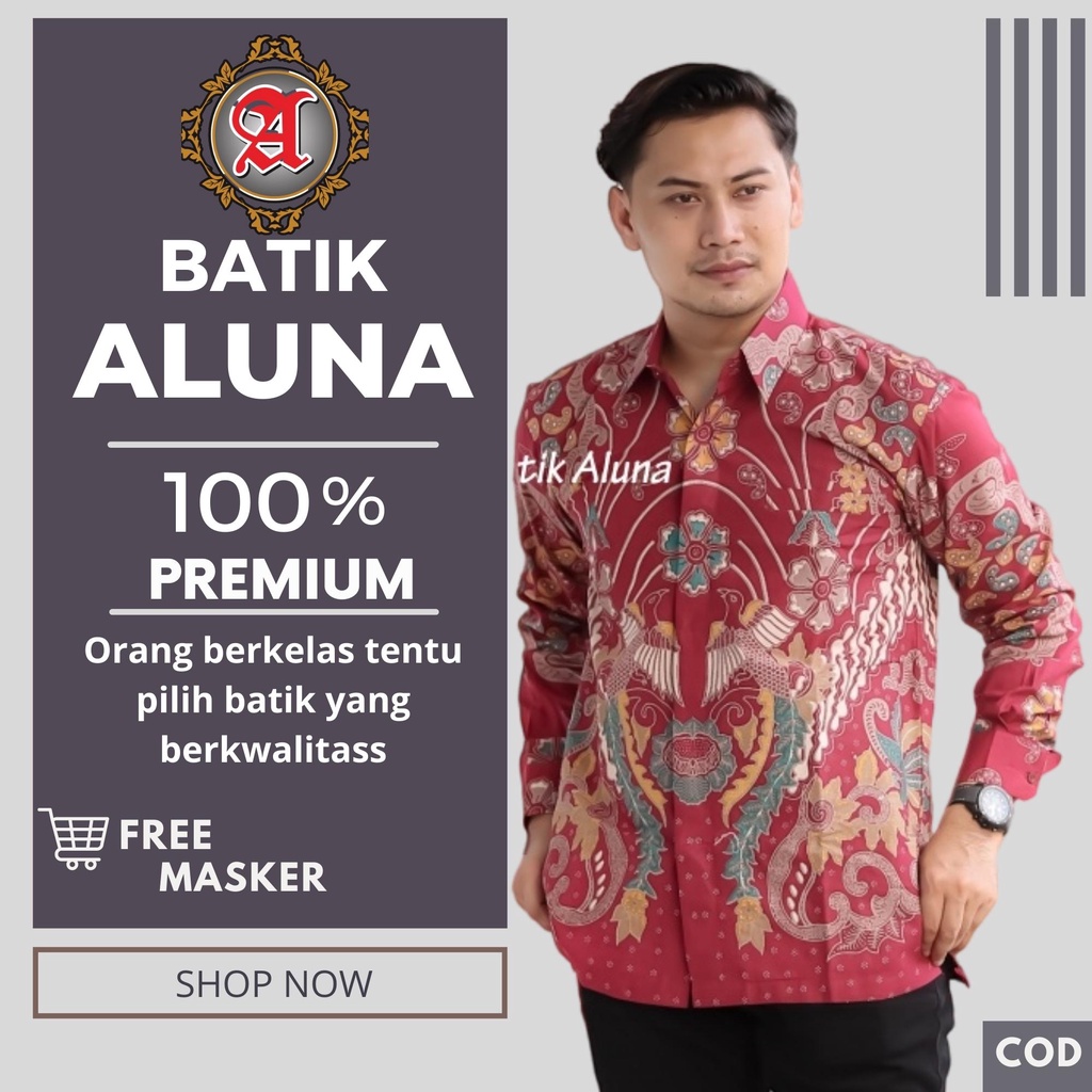 Baju Original Batik Lengan Panjang Pria Furing Slimfit Kualitas Terbaik Bahan Katun Premium Batik Al