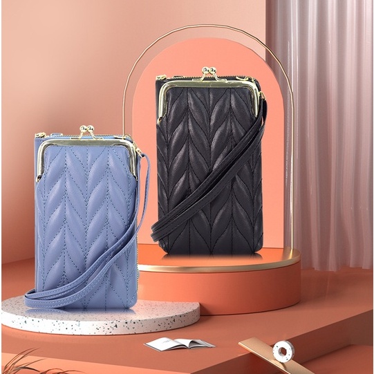 Tas Selempang Wanita Bahan Terbaru Model Import Tas Bahu Multifungsi Dompet Vertikal Fashion