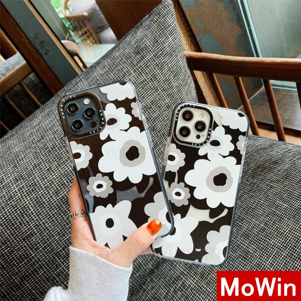 Mowin - Casing Silikon Iphone 12 Pro Max X Max Pro 8plus Max Se 7plus Xr Se2020 Xs 12 Mini 11 Motif Bunga Hitam