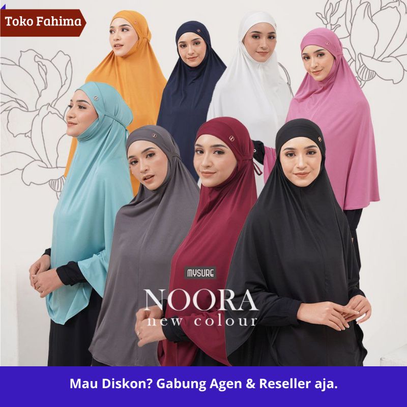 Bergo Syari Noora penutup dagu nyaman spandex lembut khimar hijab wanita brand by Mysure