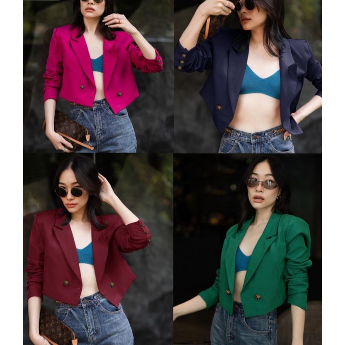 BLAZER DIVA CROP SCUBA FASHION TERBARU