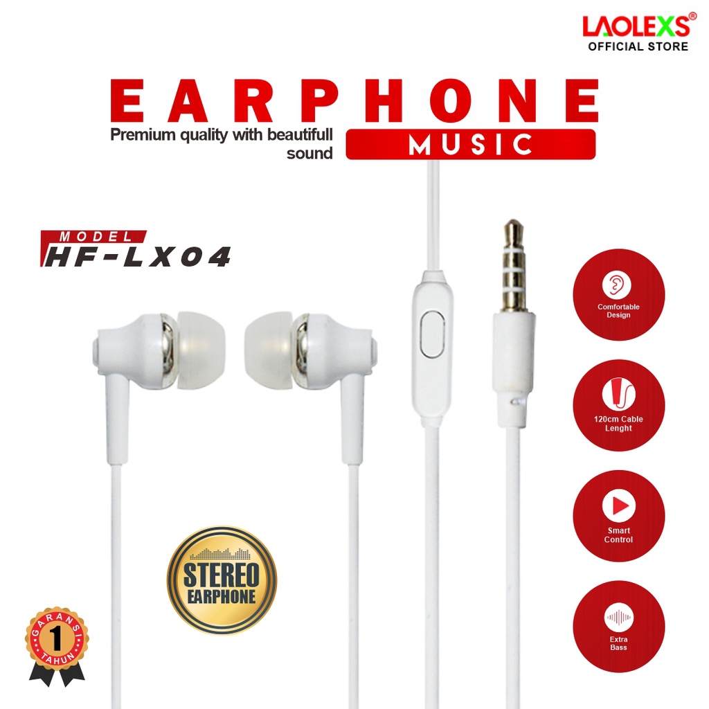 Earphone Headset HF-LX04 Extra Bass Special Edition LAOLEXS (Garansi Resmi 12 Bulan)