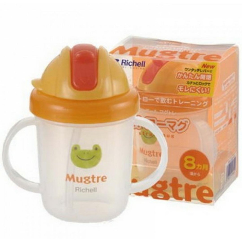 Richell Mugtre Straw Mug 8m+ 200ml - Botol Minum