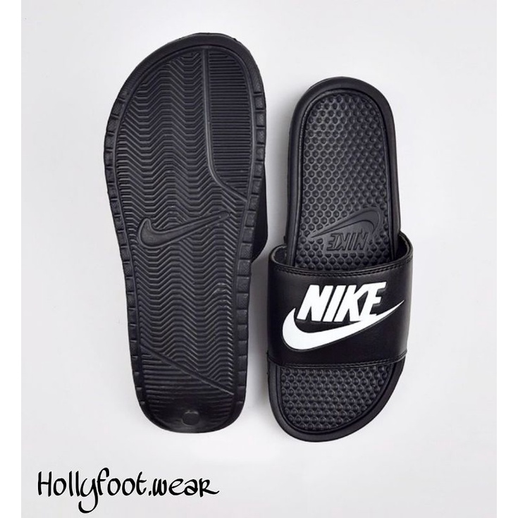 SANDAL SLIDE NIKE BENNASI WHITE / SANDAL SLOP DISTRO NIKE BENNASI PUTIH HIGHT QUALITY-3
