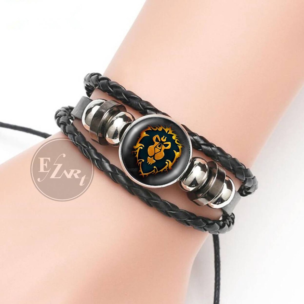 GELANG WORLD OF WARCRAFT WOW ALLIANCE HORDE COSPLAY GAME TALI KULIT KEPANG MULTILAYER