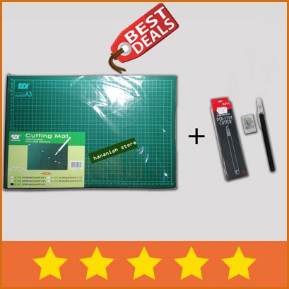 

Original Paket Cutting Mat A3 SDI ( Cutting Mat + Cutting Pen + Refill Cutter Pen ) BestSeller