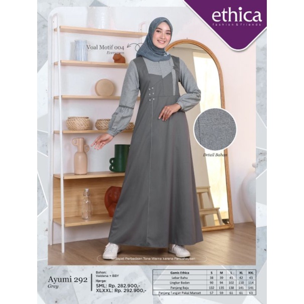 AYUMI 292 | GREY - BEIGE | DISKON GAMIS ETHICA TERBARU