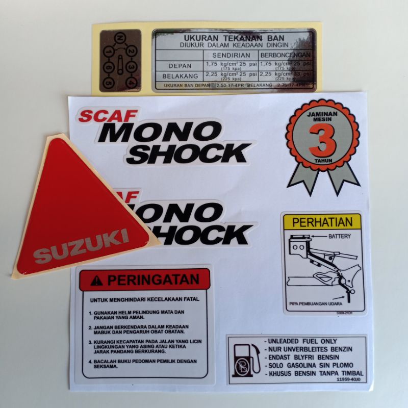 STIKER SET WARNING PERHATIAN SUZUKI
