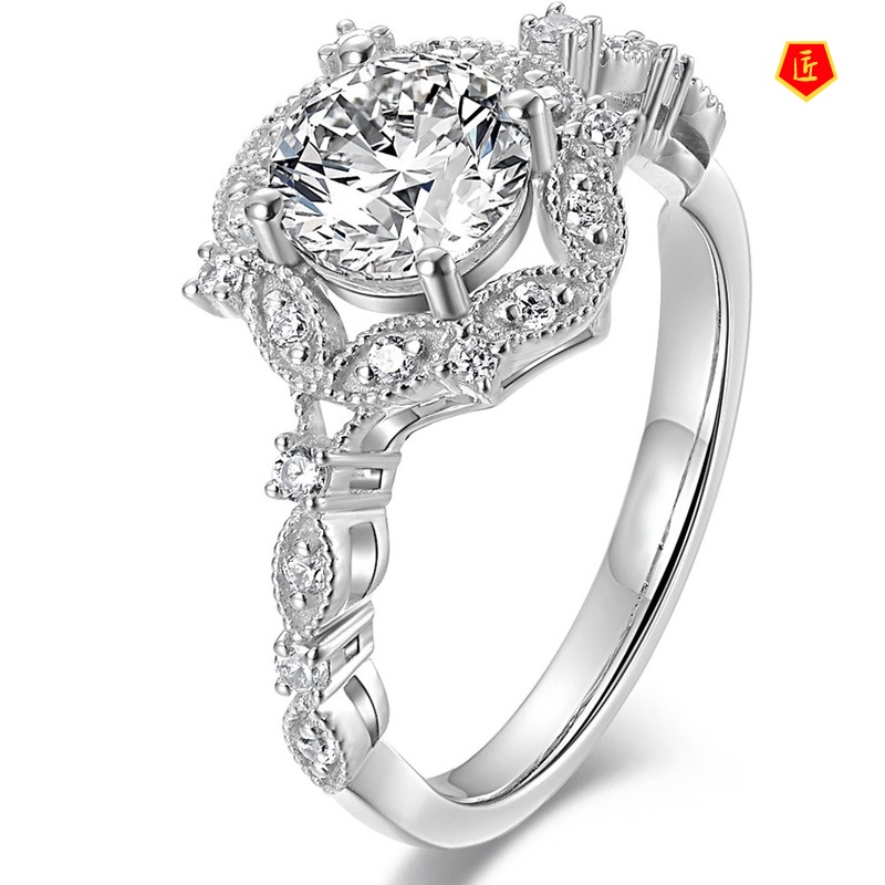 [Ready Stock]Women's Fashion Personality Moissanite Ring