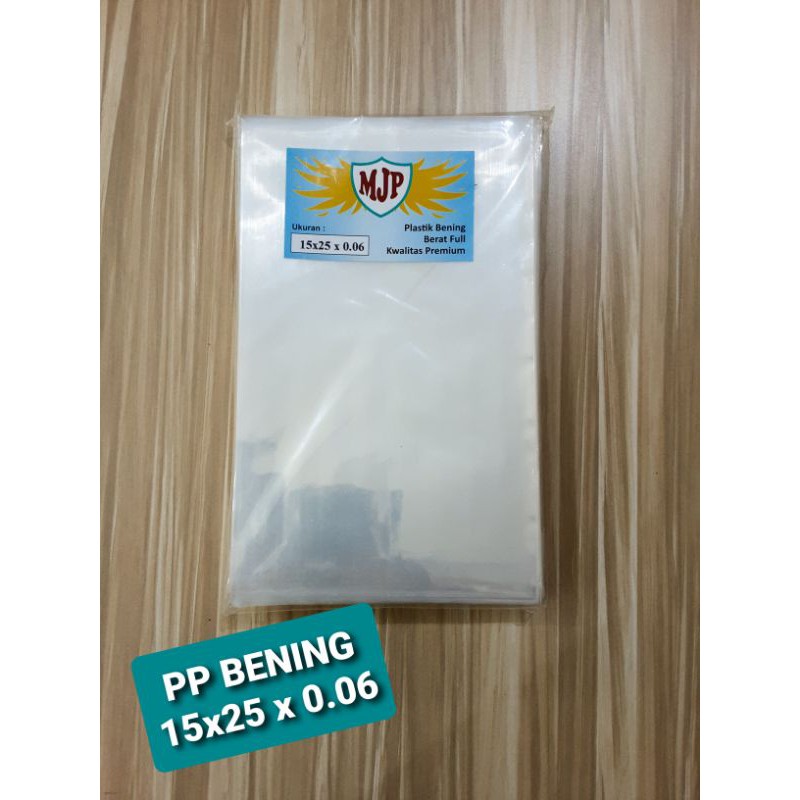 Plastik PP Bening Tebal MJP Tebal 0.06 Uk.15x25