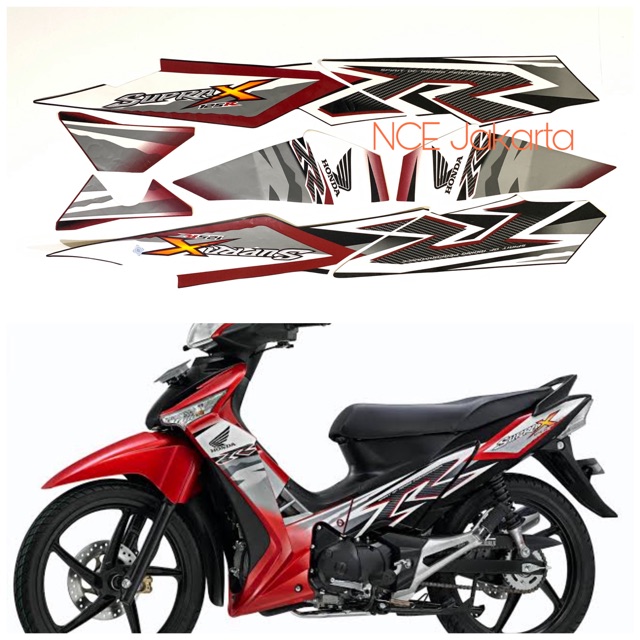 STIKER STRIPING SUPRA X 2011 MERAH HITAM