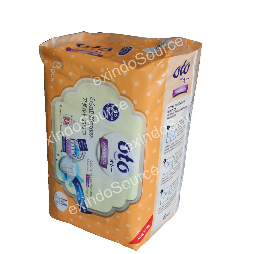 OTO Popok Dewasa PREMIUM ( Daya Serap Lebih Banyak ) Lem Perekat Adult Diapers M isi 8 pcs