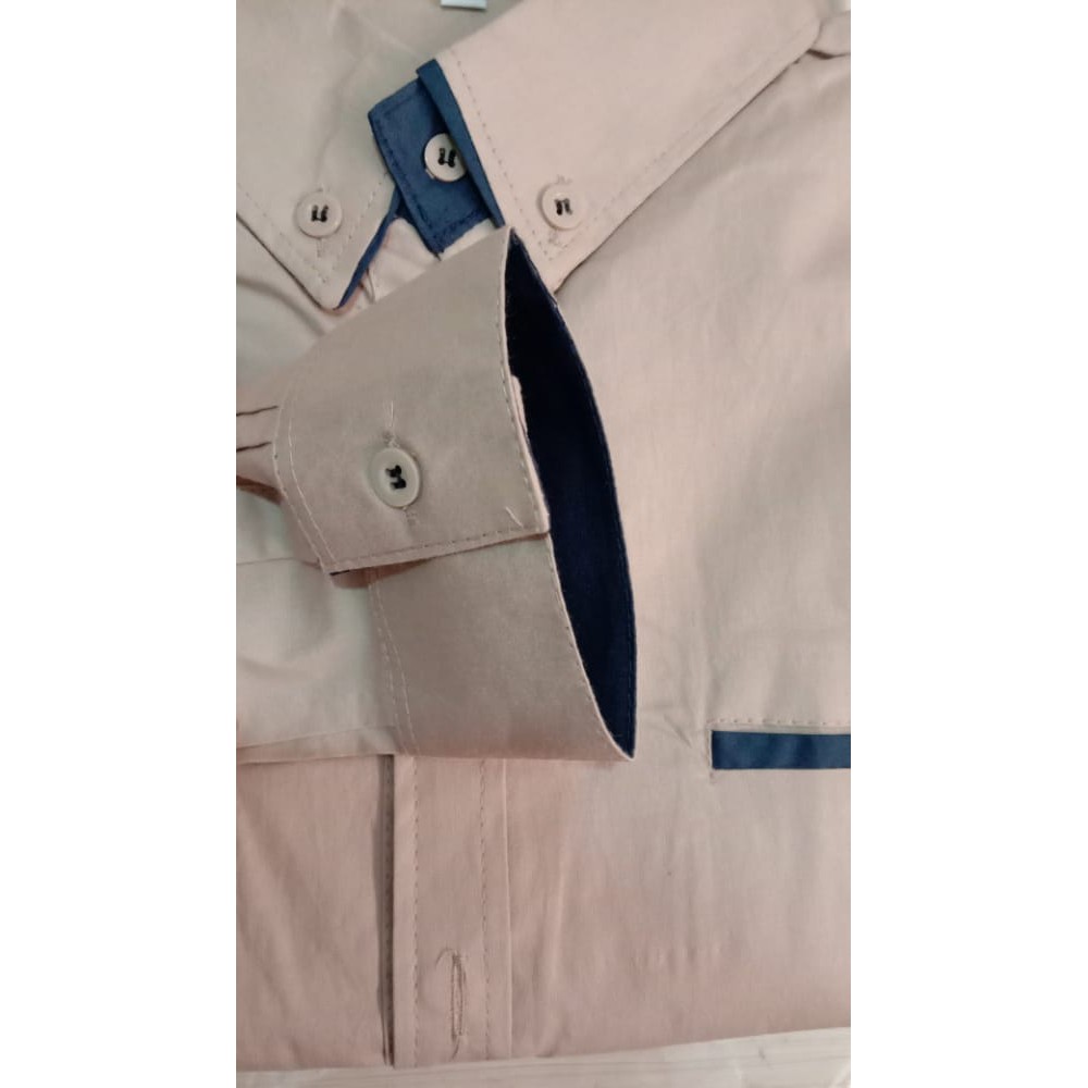 BAJU KEMEJA PRIA WARNA BIRU BERBAHAN DINGIN DAN TEBAL ASLI KATUN ORIGINAL 100% NYAMAN DIPAKAI