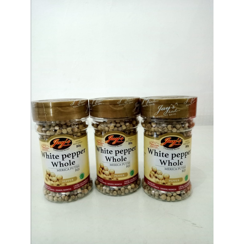 

Jay's White Pepper Whole/Biji Merica/Lada Butir 80gr