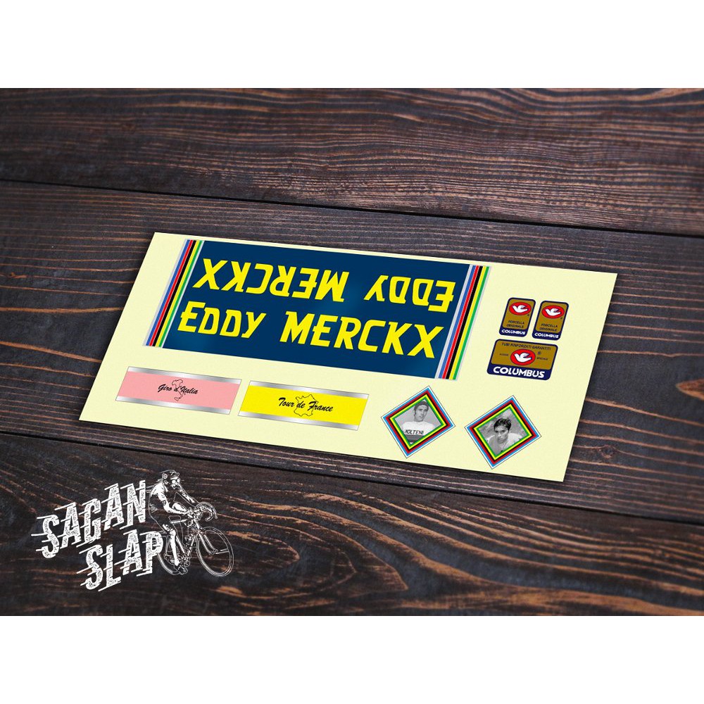 Sticker decal frame sepeda Eddy Merckx Vintage