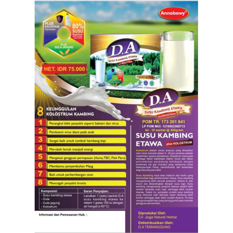 

D.A susu kambing etawa