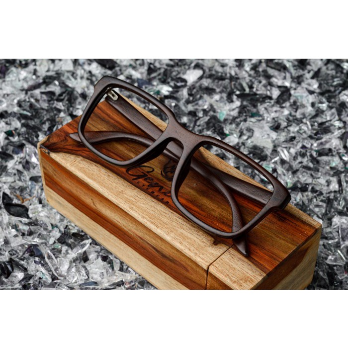 frame kacamata kayu wanita pria kacamata minus 75045 anti radiasi - frame saja