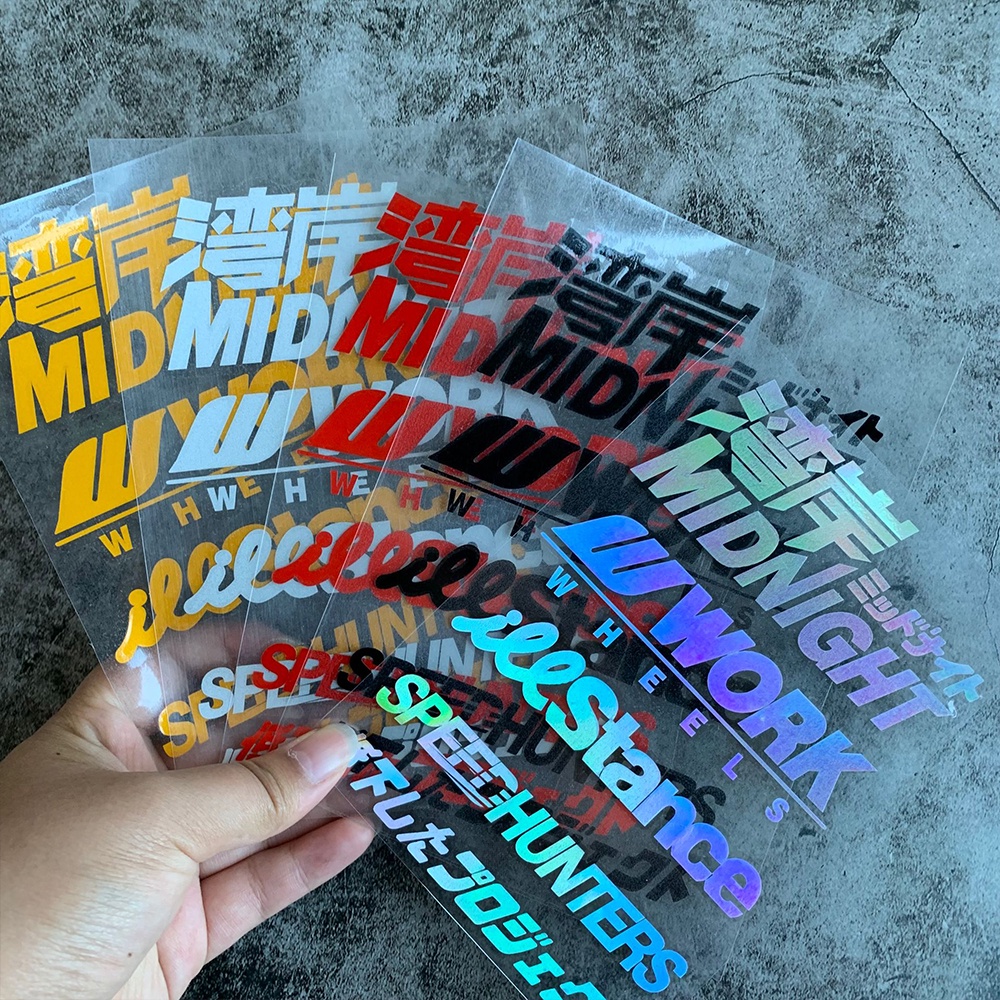 Stiker Mobil Jdm Motif Tulisan SpeedHunter Midnight Illstance Tahan Air Untuk Dekorasi Exterior