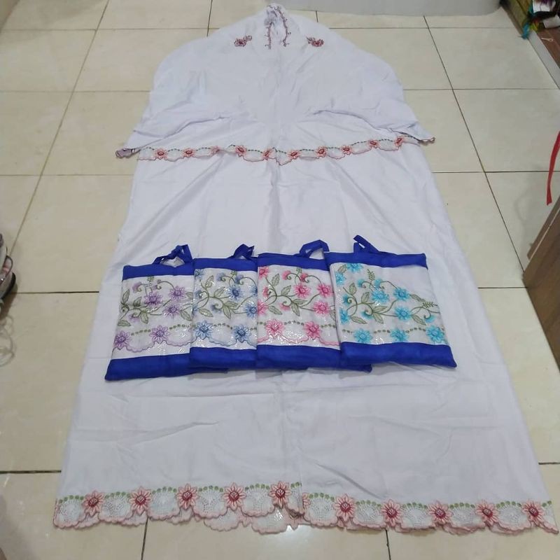 Mukena ruko terusan bordir bagus bahan katun