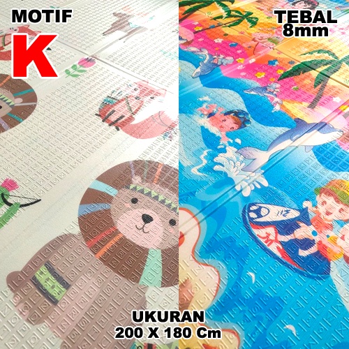 MBS2 | Matras Bayi 180x200 cm Playmat Bayi Karpet Lipat Anak/Bayi Tikar Lipat Foam Matras Anak RUZAIN MALL-MOTIF K + TAS 8 mm