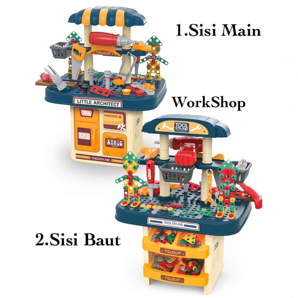 [MS]Mainan tool Stand Workshop Atau ToolSet Dua Sisi / Meja Mekanik